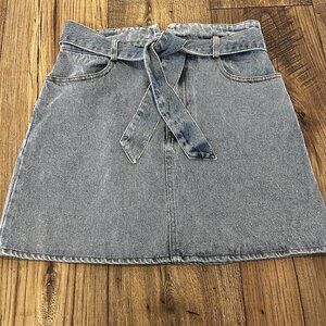 Emory Park Denim Skirt with Tie Belt | Size Small